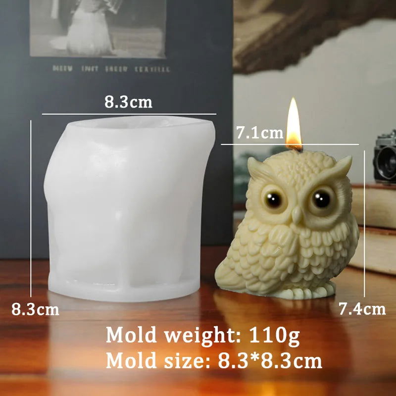 3D Owl Candle Silicone Mold for DIY Crafts & Gifts - candletown.net