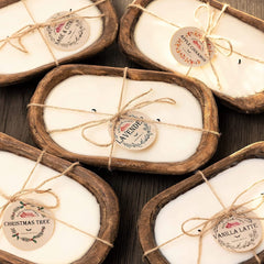 Retro Laventeli Puukulhokynttilä