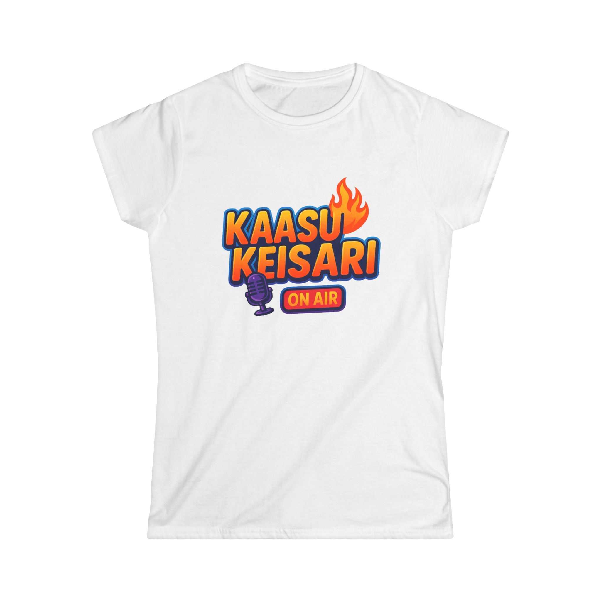 Kaasukeisari “On Air” Ladyfit Tee — Sååkeli Fire Podcast T-Shirt