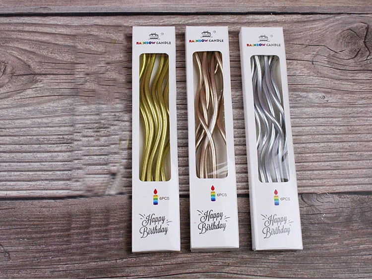 6Pcs Curved Cake Candles - Perfect for Birthdays, Baby Showers & Party Decor - candletown.net