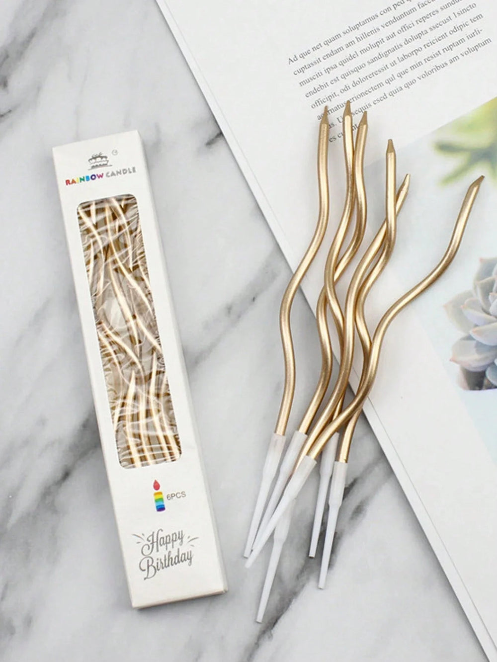 6Pcs Curved Cake Candles - Perfect for Birthdays, Baby Showers & Party Decor - candletown.net