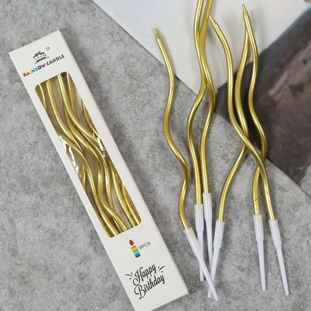 6Pcs Curved Cake Candles - Perfect for Birthdays, Baby Showers & Party Decor - candletown.net