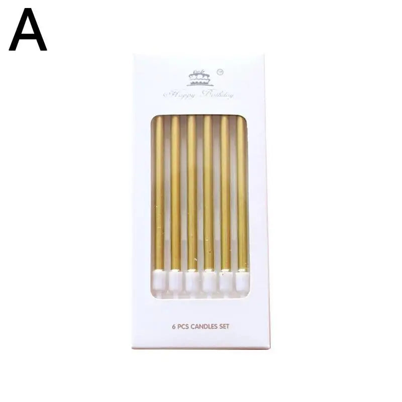 6 Pieces Coloured Birthday Candles - Decoration for Baby Showers, Weddings & Christmas Parties - candletown.net