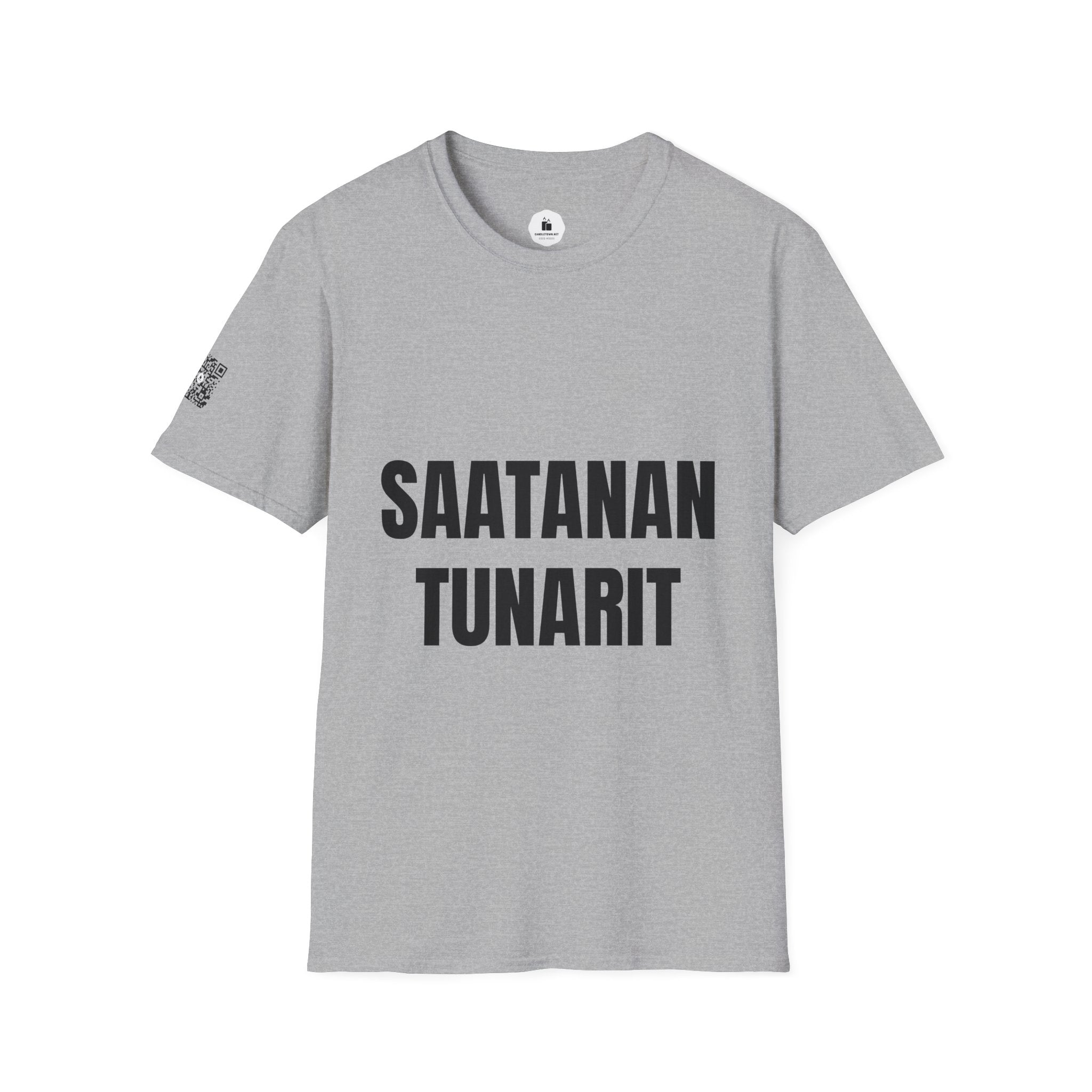 SAATANAN TUNARIT — Personalized White Graphic T‑Shirt - candletown.net