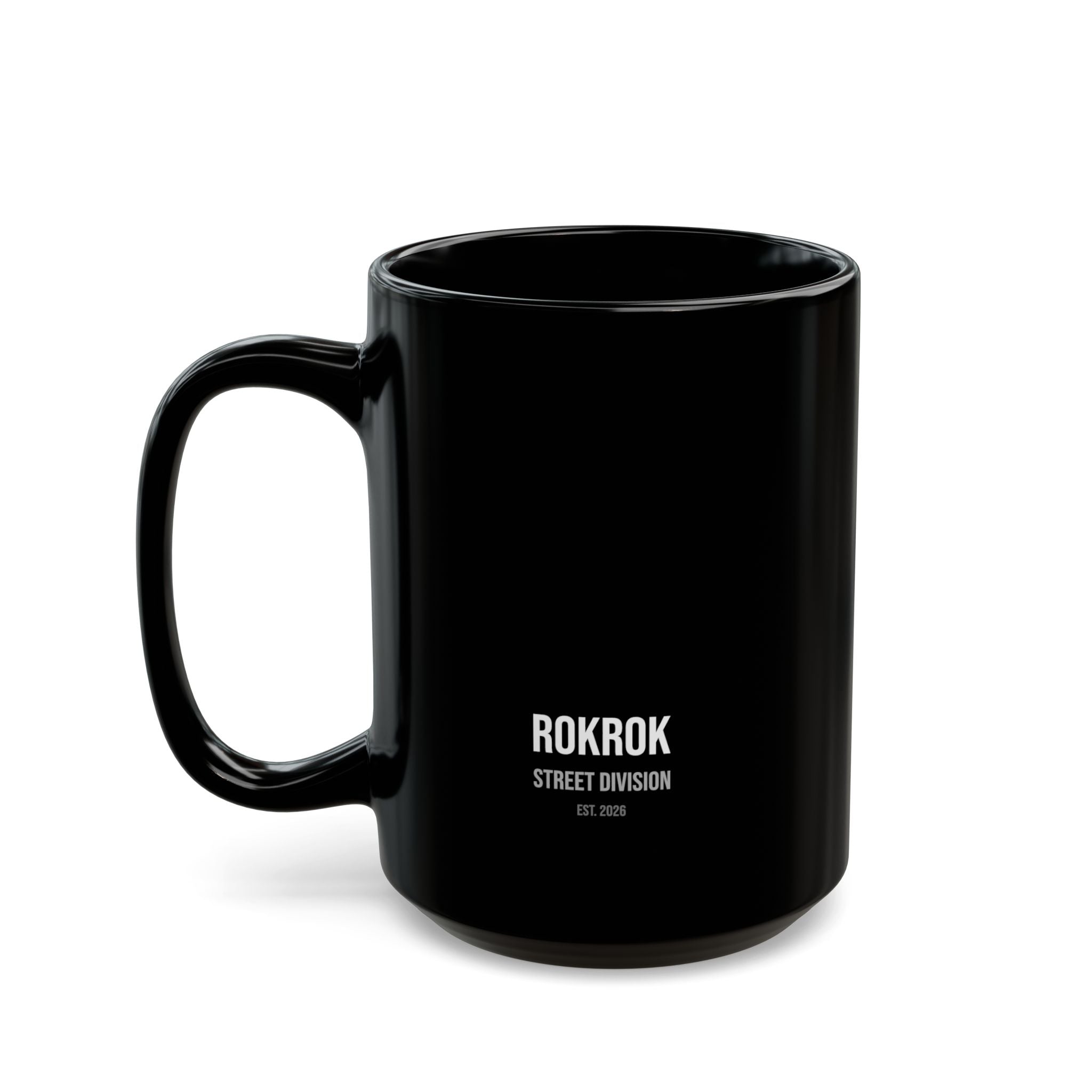 ROKROK Street Division Musta Kahvimuki – Rock Style Keraaminen Muki