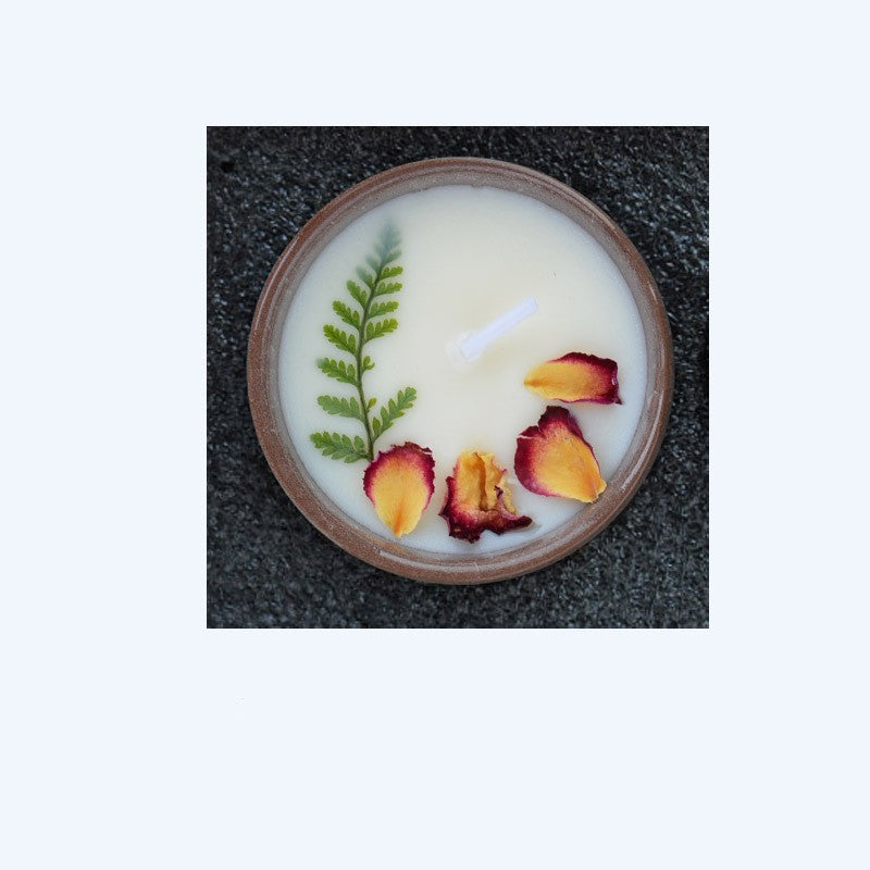 Ceramic Cup Aromatherapy Candle with Dried Flowers
