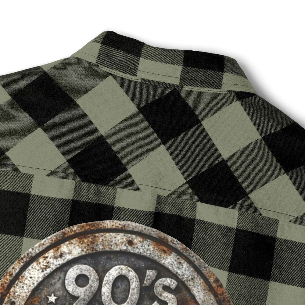 Perza 90’s Rock ONLY Vintage Round Logo Flannel Shirt - candletown.net