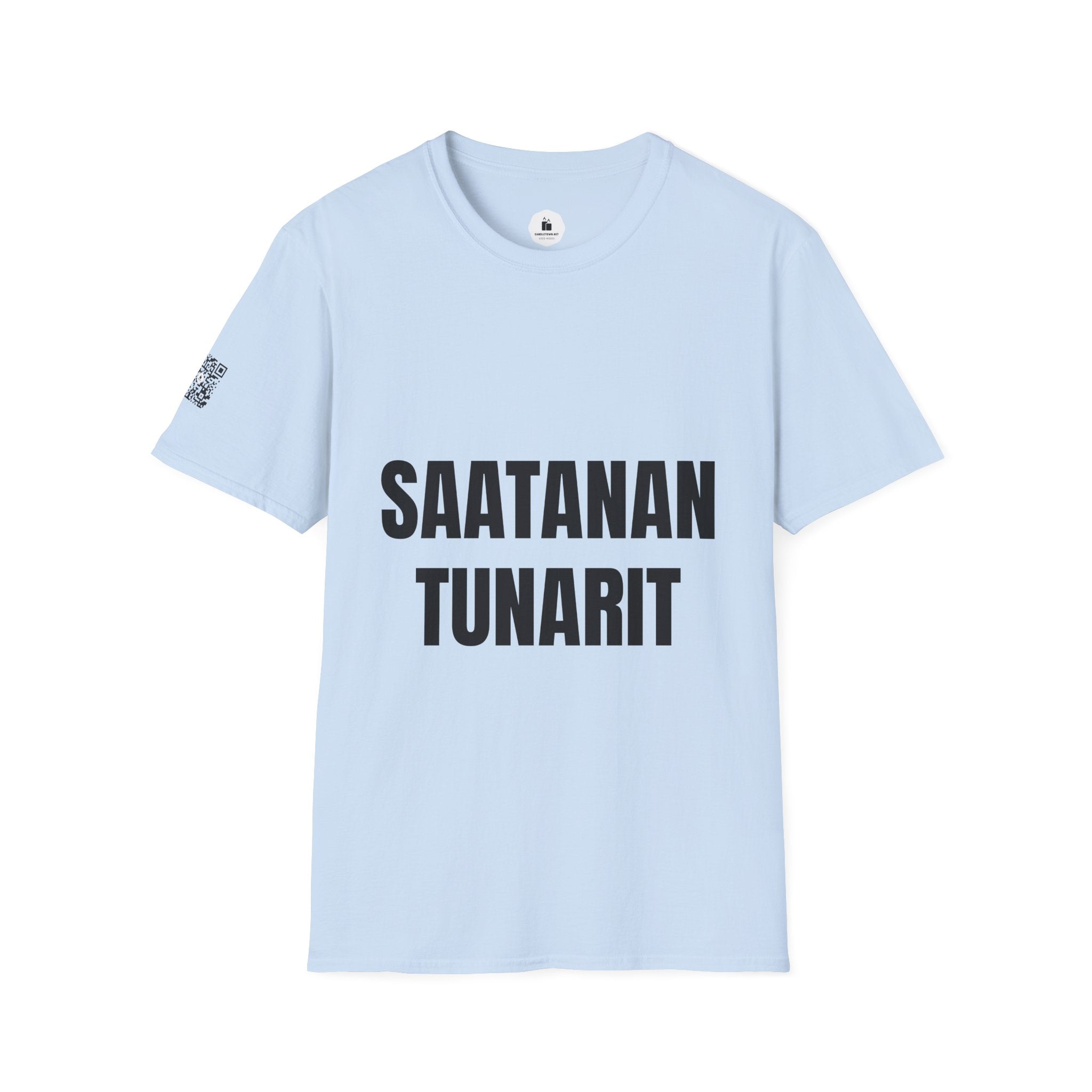 SAATANAN TUNARIT — Personalized White Graphic T‑Shirt - candletown.net