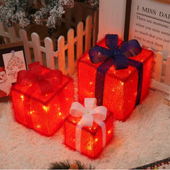 Lighted Christmas Gift Boxes – 3 PCS Decorative Set