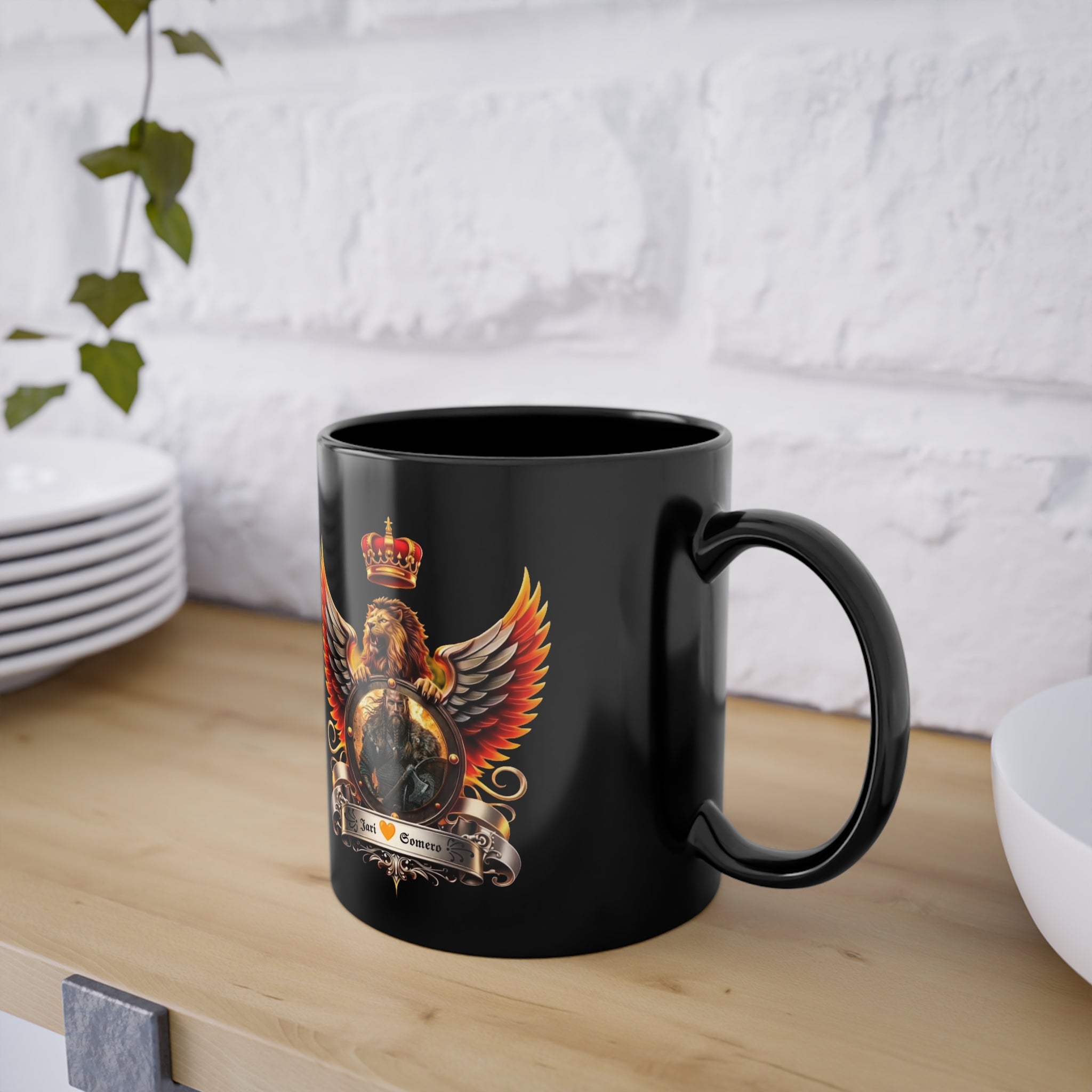 Jari M Somero Mug – Crown & Lion Design