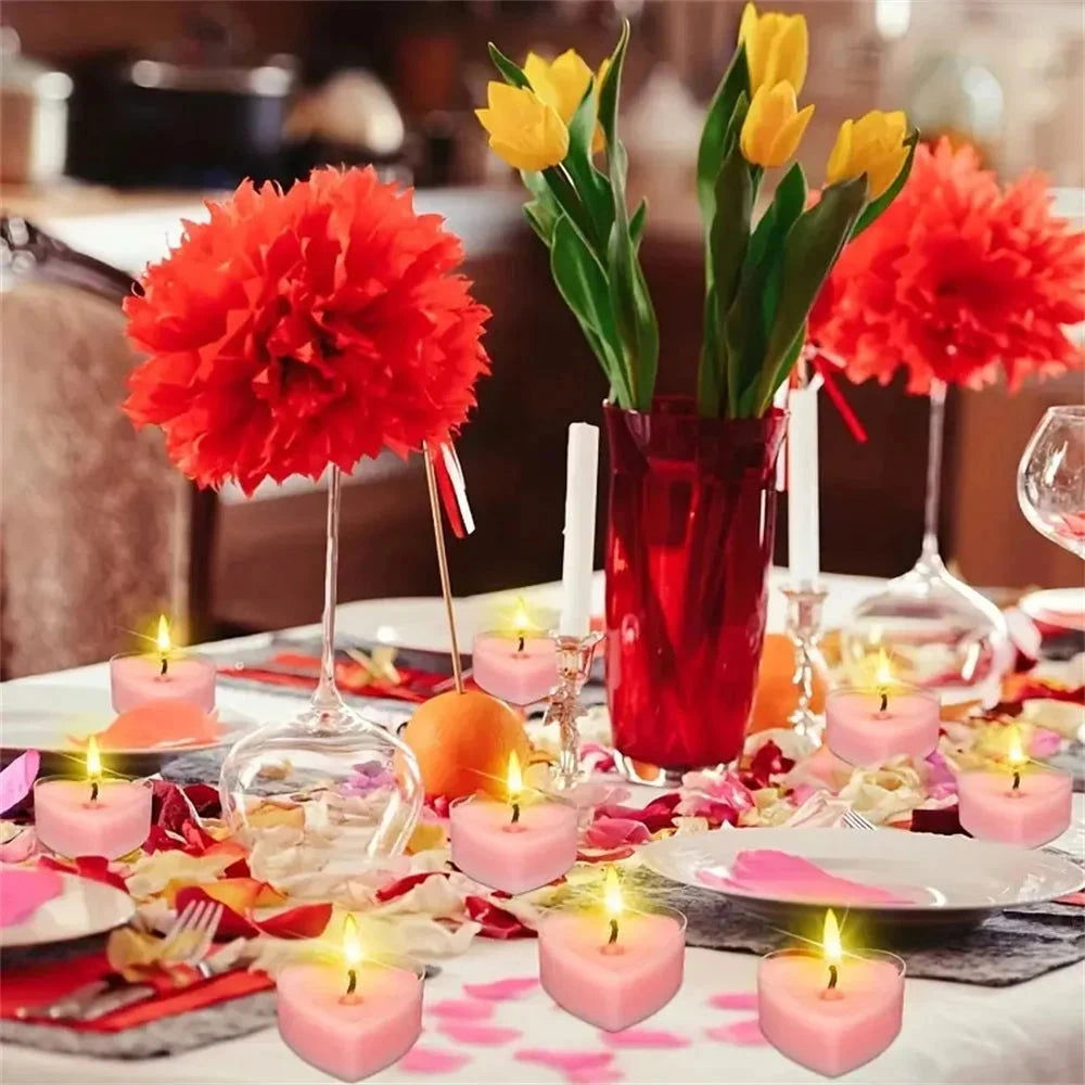 9pcs Heart-Shaped Scented Tea Light Candles - candletown.net