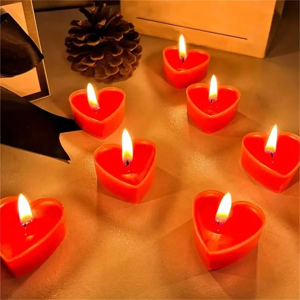 9pcs Heart-Shaped Scented Tea Light Candles - candletown.net