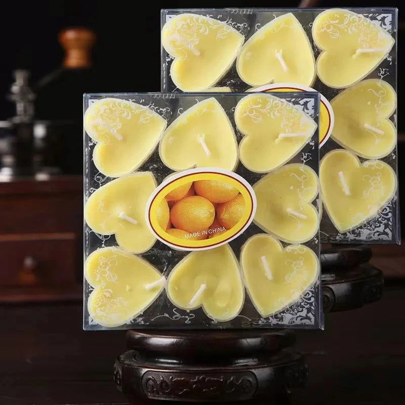 9pcs Heart-Shaped Scented Tea Light Candles - candletown.net