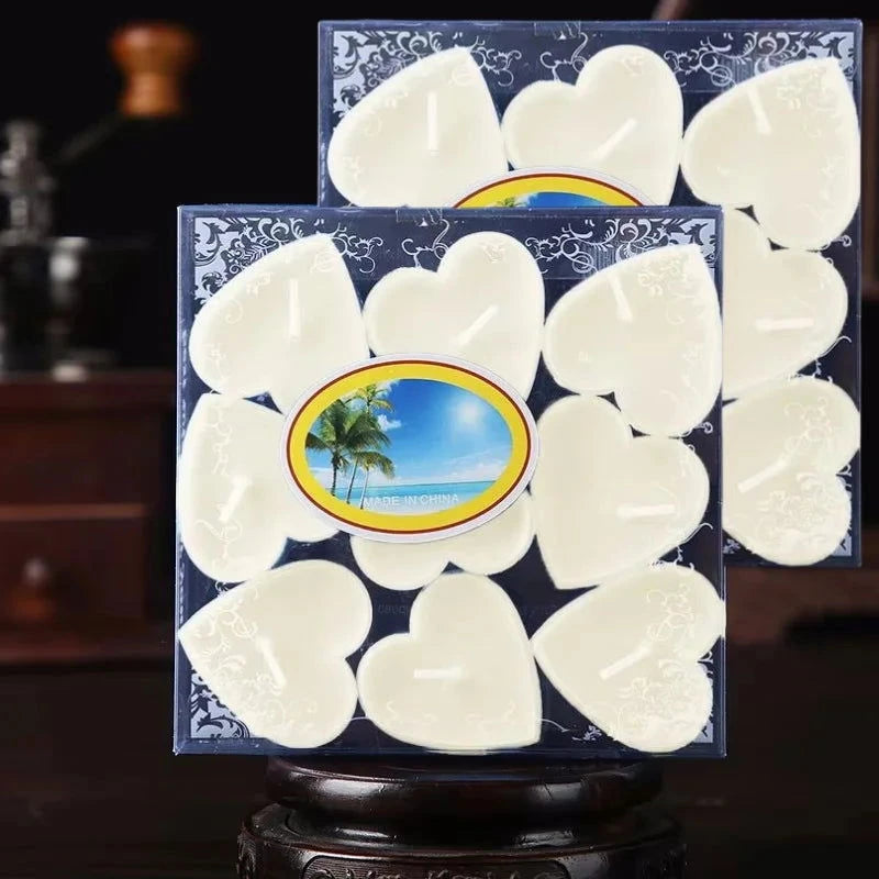 9pcs Heart-Shaped Scented Tea Light Candles - candletown.net
