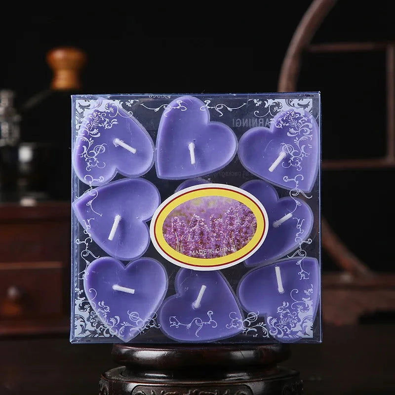 9pcs Heart-Shaped Tea Light Candles - candletown.net
