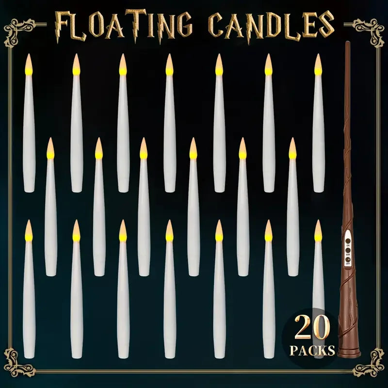 Magic Floating LED Candles with Wand Remote – 10–24 Pack