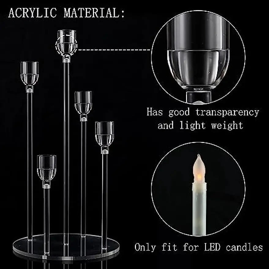 Acrylic 5-Arm Candelabra Set - candletown.net