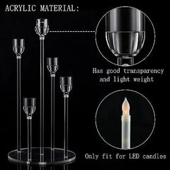 Acrylic 5-Arm Candelabra Set - candletown.net