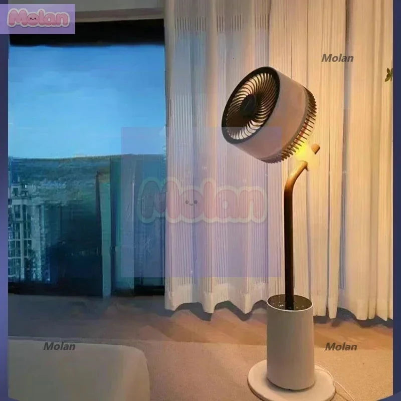 Air Circulator Household Fan Light Sound Table Vertical Intelligent Shaking Head Floor Small Electric Fan  Mini Air Conditioner - candletown.net