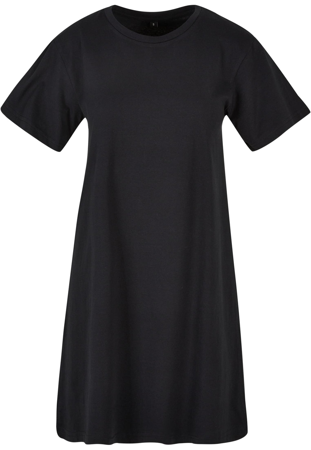 Black t-shirt dress on a white background
