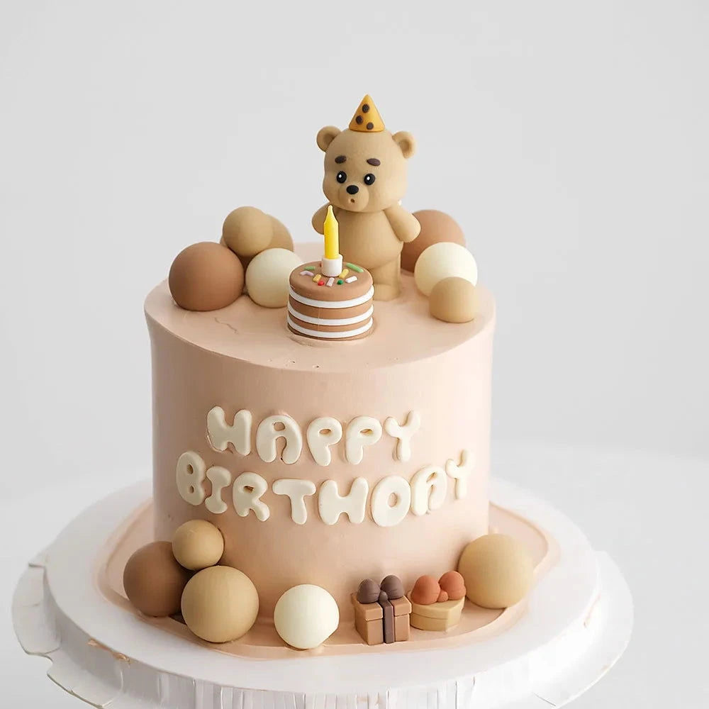 Bear Cake Topper - Cute Birthday Cake Decoration - candletown.net