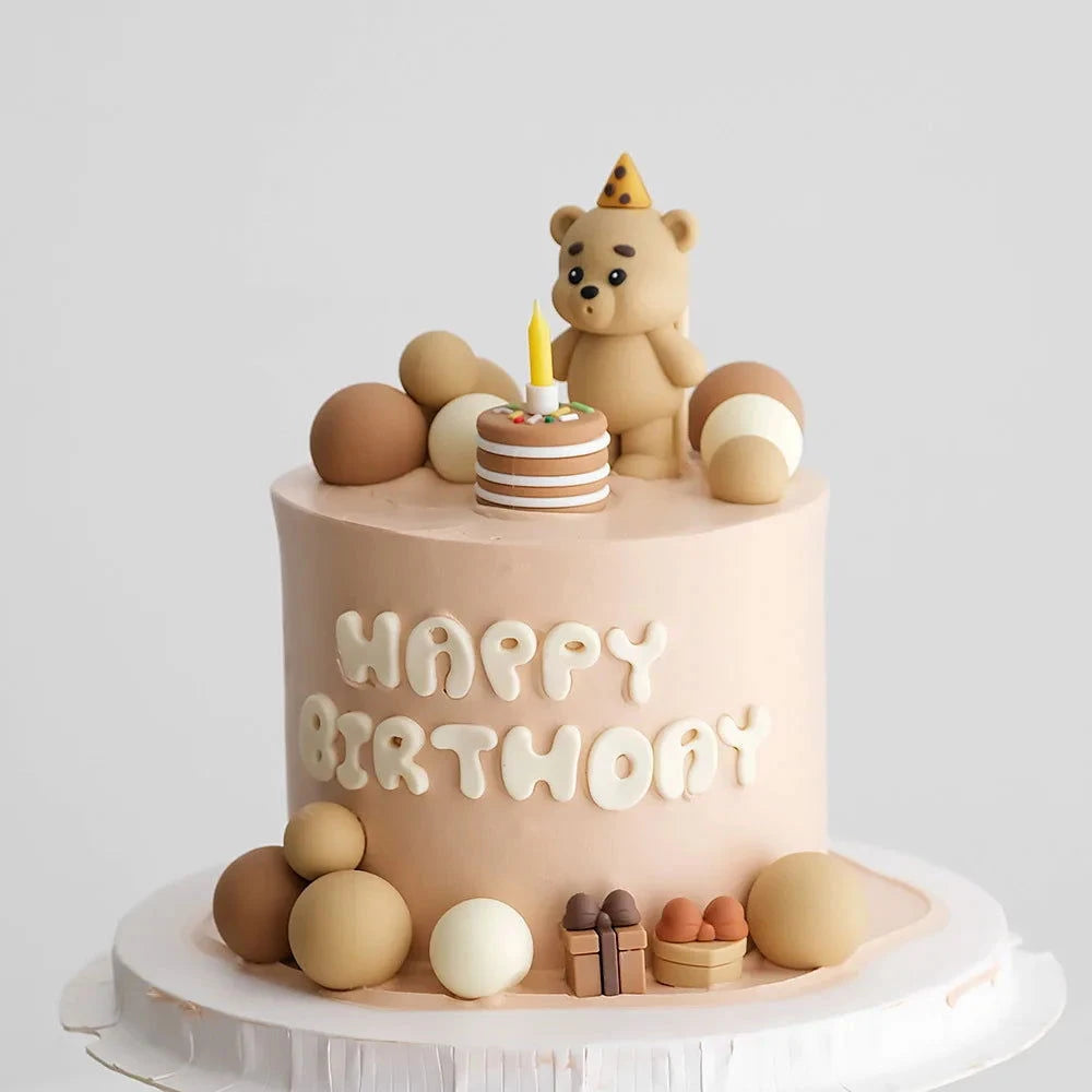 Bear Cake Topper - Cute Birthday Cake Decoration - candletown.net