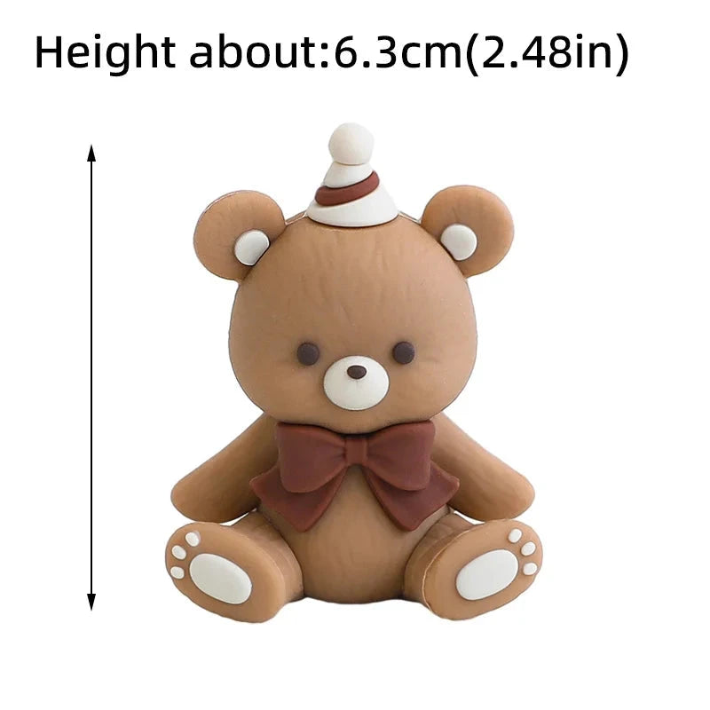 Bear Cake Topper - Cute Birthday Cake Decoration - candletown.net