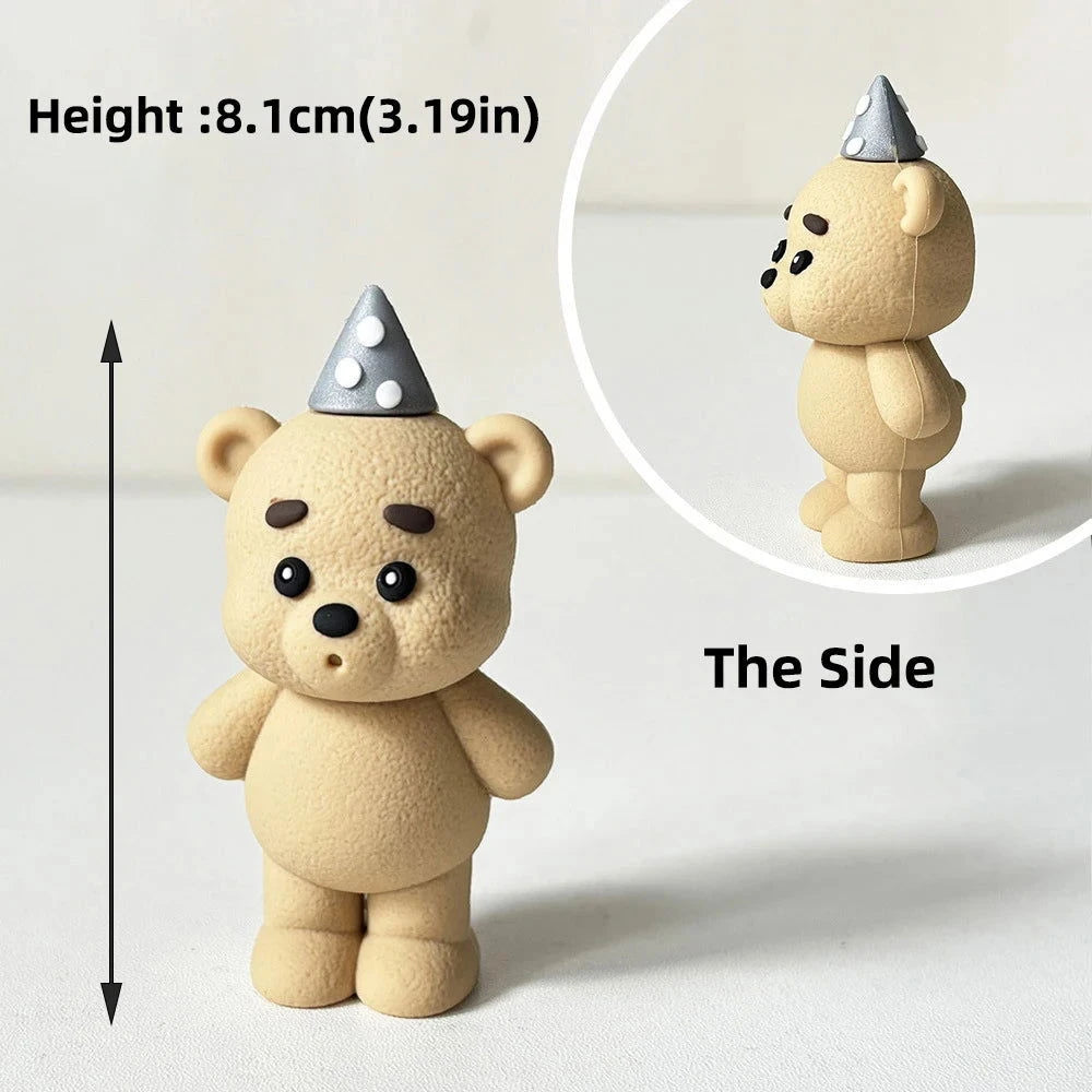 Bear Cake Topper - Cute Birthday Cake Decoration - candletown.net