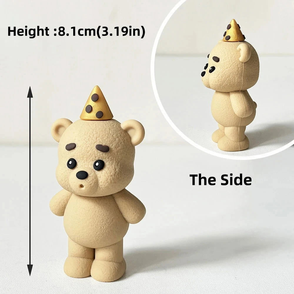 Bear Cake Topper - Cute Birthday Cake Decoration - candletown.net