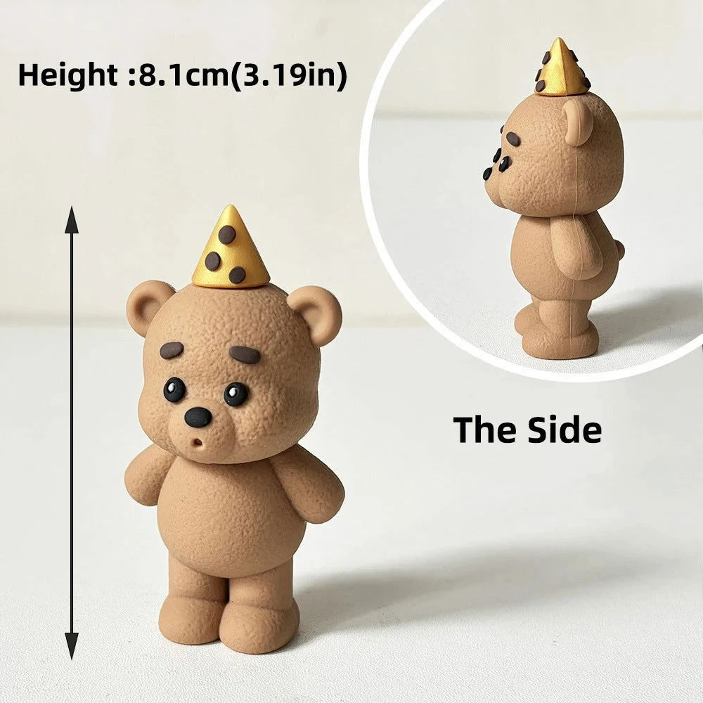 Bear Cake Topper - Cute Birthday Cake Decoration - candletown.net