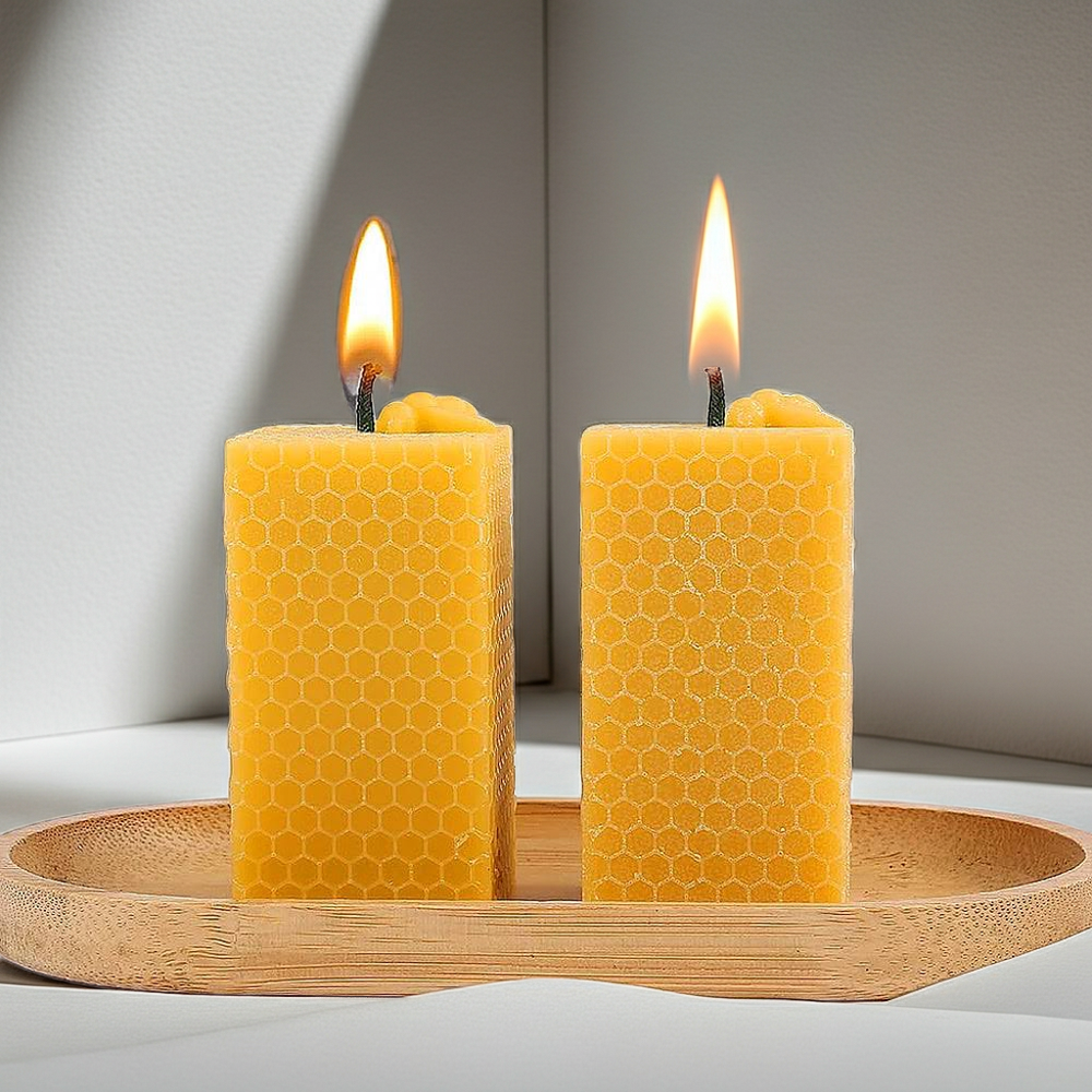 Beeswax Honeycomb Pillar Candle - candletown.net