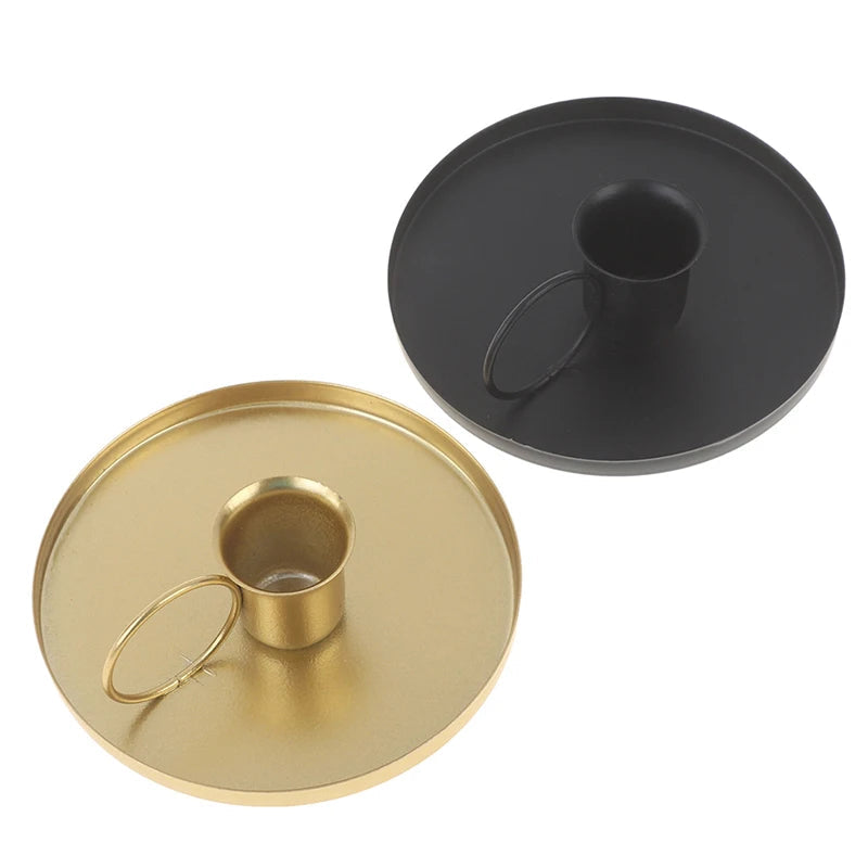Black & Gold-Plated Candle Holders and Trays - Stylish Solutions for Taper, Pillar & Tea Light Candles - candletown.net