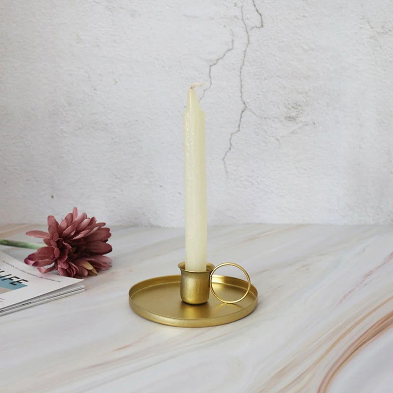 Black & Gold-Plated Candle Holders and Trays - Stylish Solutions for Taper, Pillar & Tea Light Candles - candletown.net