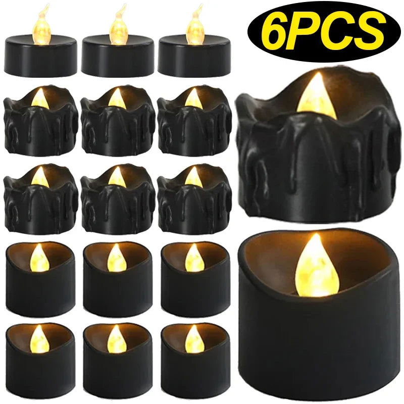 Black LED Candle Lamp Battery Operated Tea Light - Versatile Decoration for Any Occasion - candletown.net