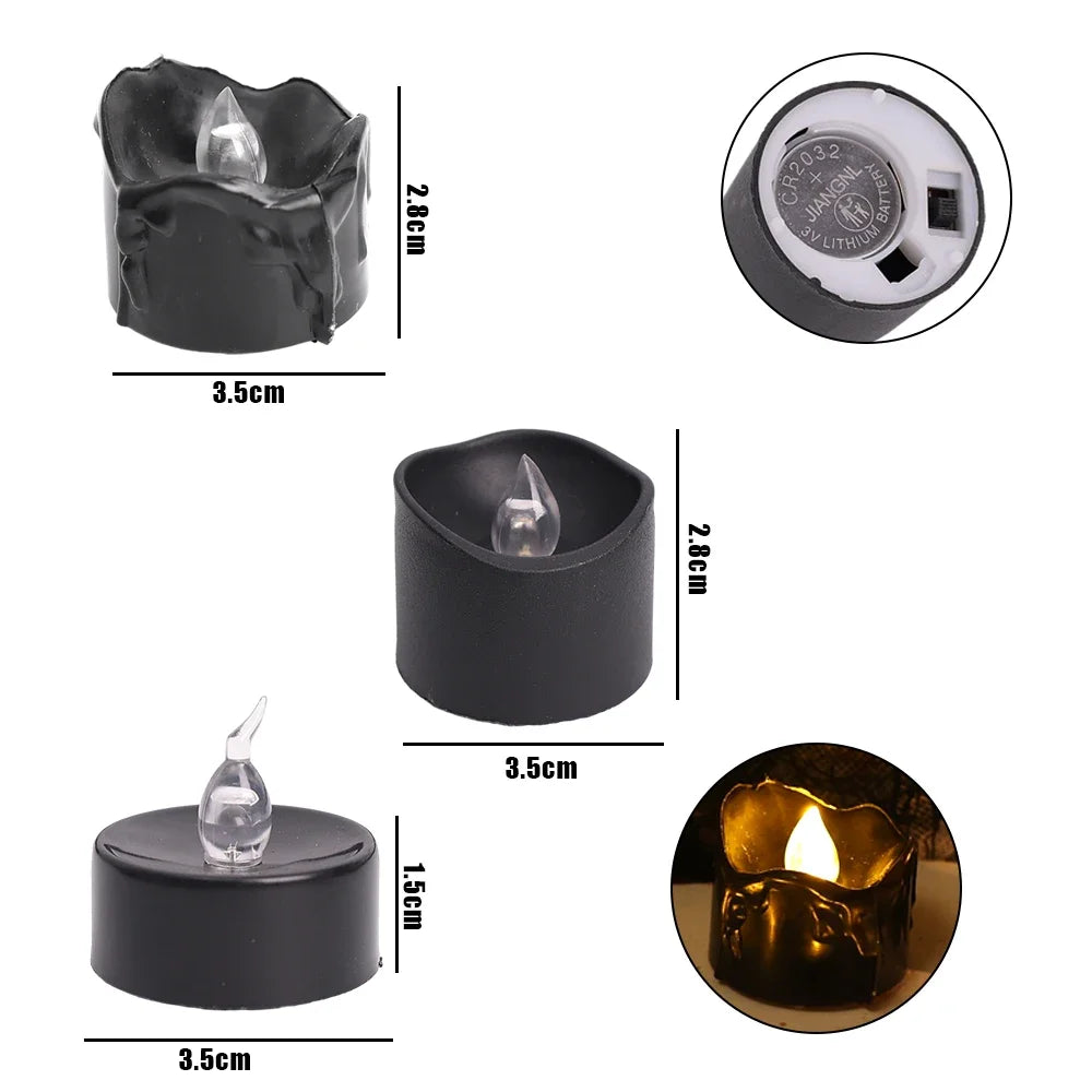 Black LED Candle Lamp Battery Operated Tea Light - Versatile Decoration for Any Occasion - candletown.net