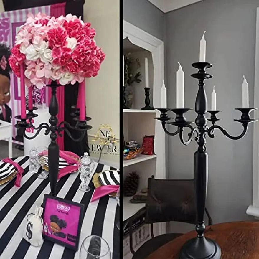 Candelabra Candle Holder - 5 Arm Candlestick for Halloween, Weddings, and Parties - candletown.net