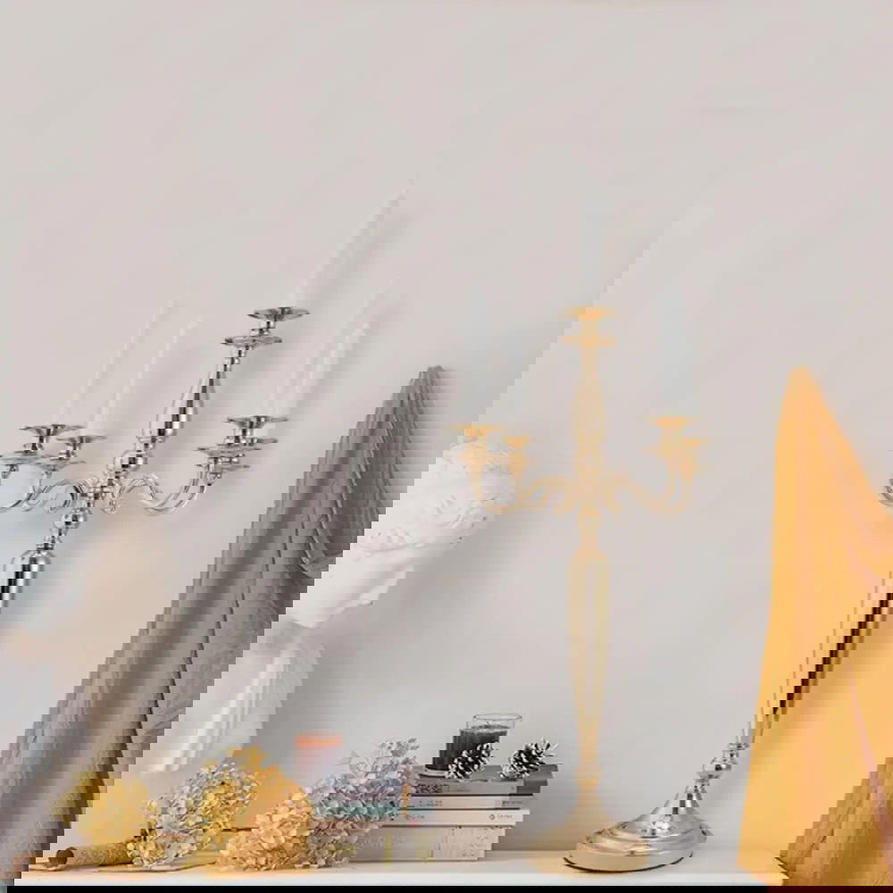 Candelabra Candle Holder - 5 Arm Candlestick for Halloween, Weddings, and Parties - candletown.net