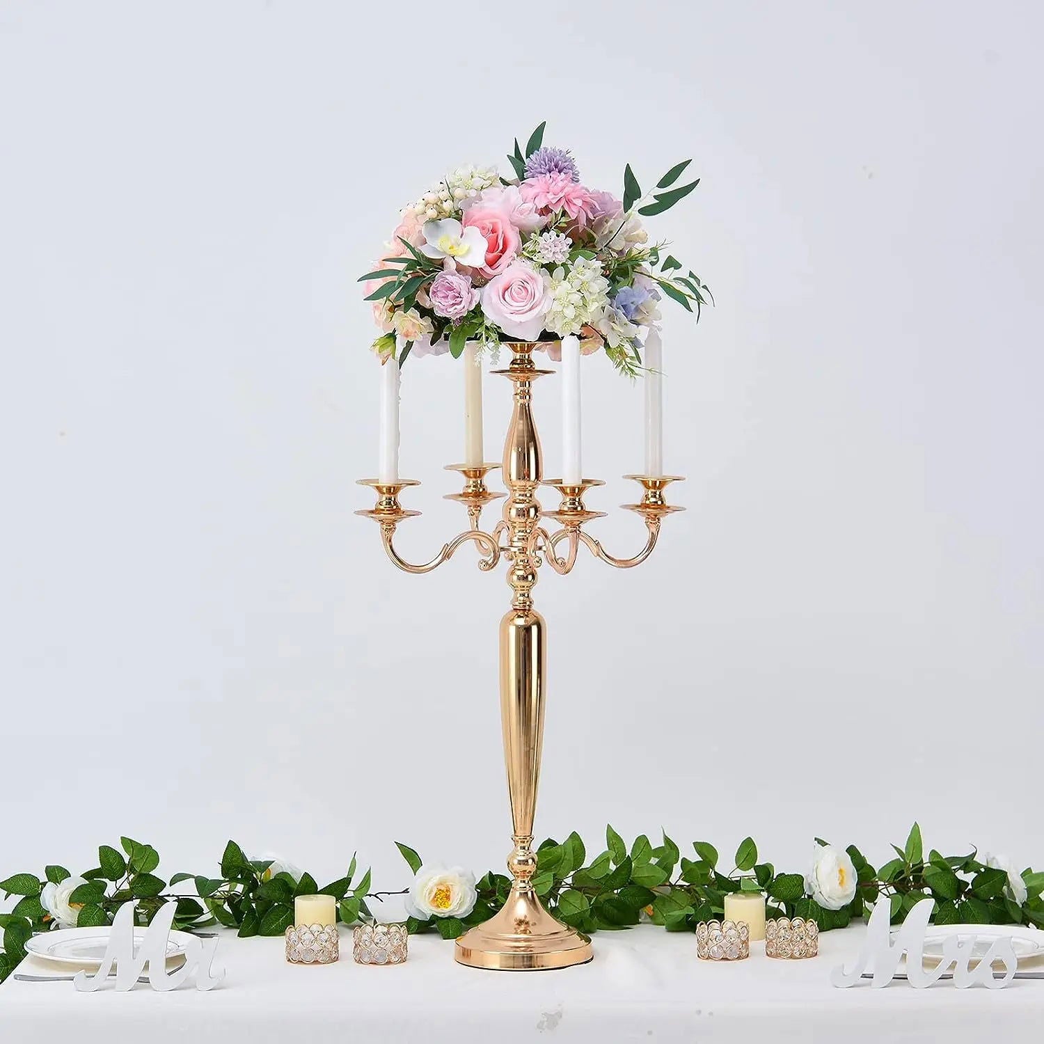 Candelabra Candle Holder - 5 Arm Candlestick for Halloween, Weddings, and Parties - candletown.net