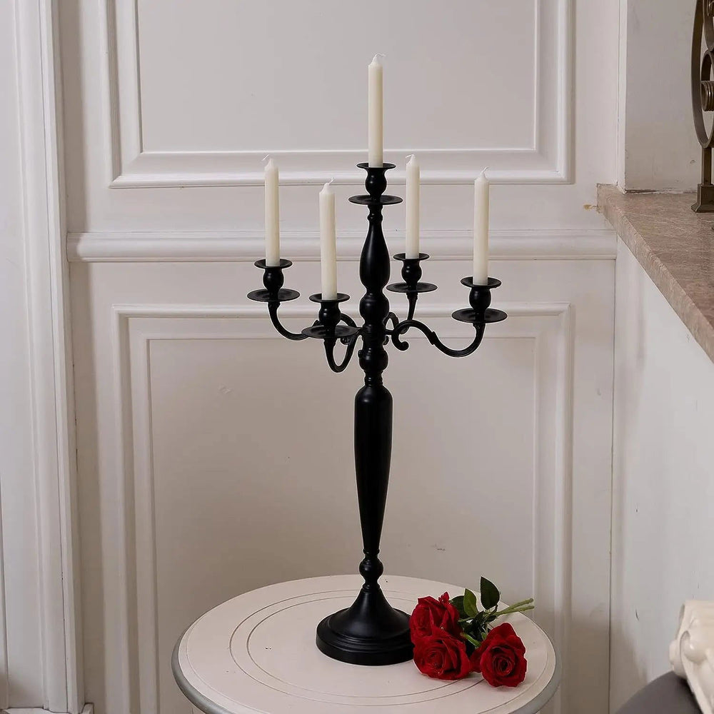 Candelabra Candle Holder - 5 Arm Candlestick for Halloween, Weddings, and Parties - candletown.net