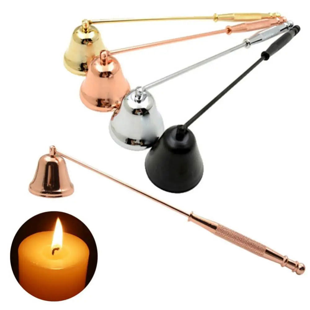 Candle Snuffer Vintage Bell Stainless Steel Long Handle Bell Candle Wick Trimmer Xmas Candle Scissors Trim Wick Cutter Snuffer - candletown.net