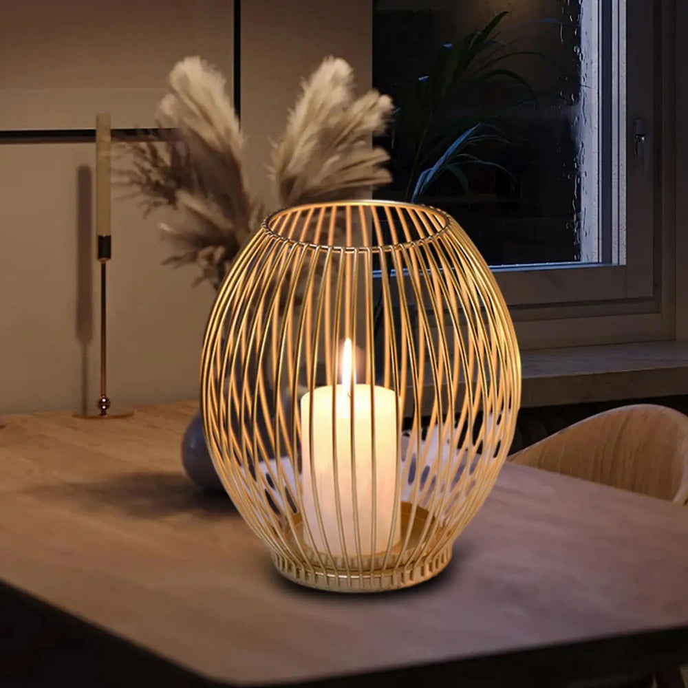 Candles Stand Party Home Pillar Candle Holder Metal Cage Candlestick for Housewarming New Year Wedding Farmhouse Anniversary - candletown.net