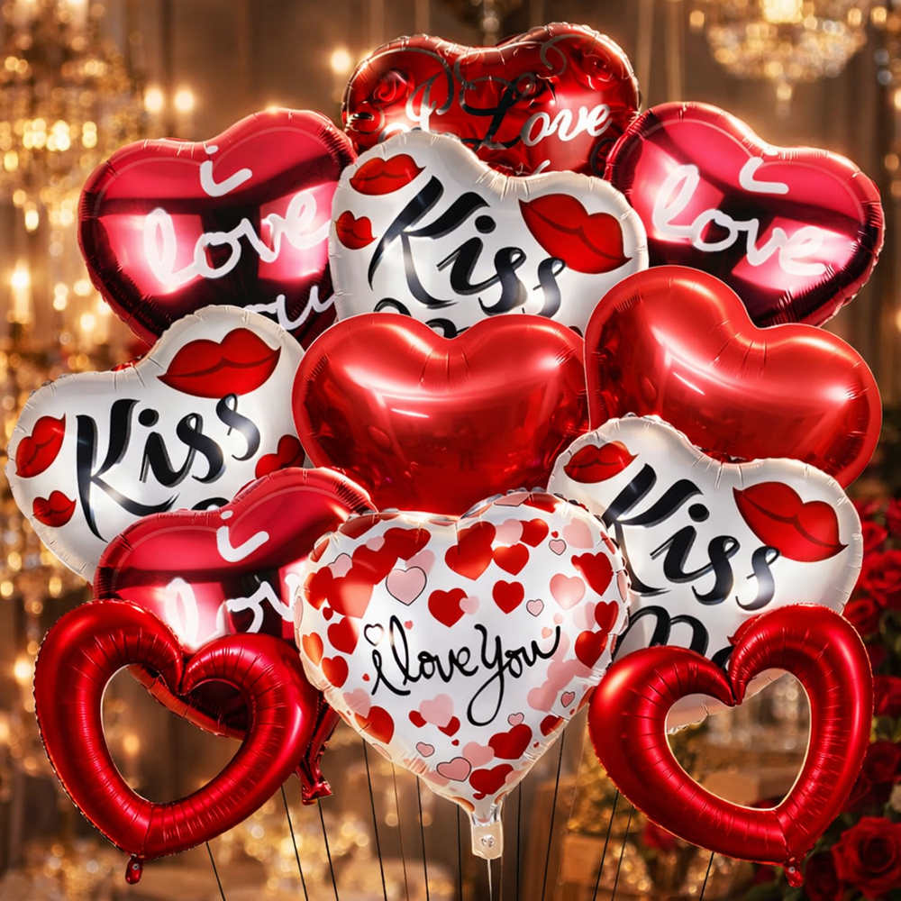 Heart Shaped Foil Balloons – 18 Inch (5 pcs) - candletown.net