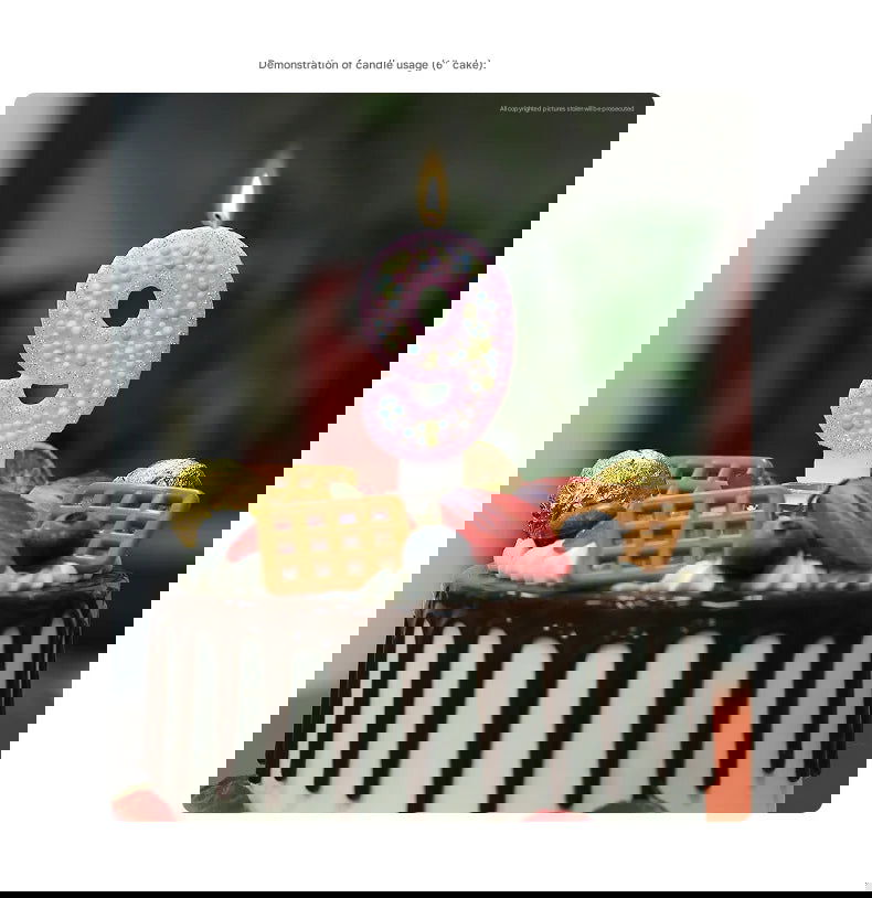 Children's Number Birthday Candles 0-9 - Pink Pearl Design for Kids' Cakes - candletown.net