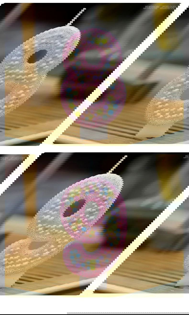 Children's Number Birthday Candles 0-9 - Pink Pearl Design for Kids' Cakes - candletown.net