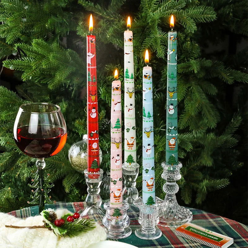 Christmas 25CM Christmas Banquet Candle Ornament Candlelight Dinner Decoration Long Pole Wedding Smokeless Atmosphere Candle - candletown.net
