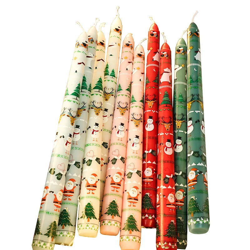 Christmas 25CM Christmas Banquet Candle Ornament Candlelight Dinner Decoration Long Pole Wedding Smokeless Atmosphere Candle - candletown.net