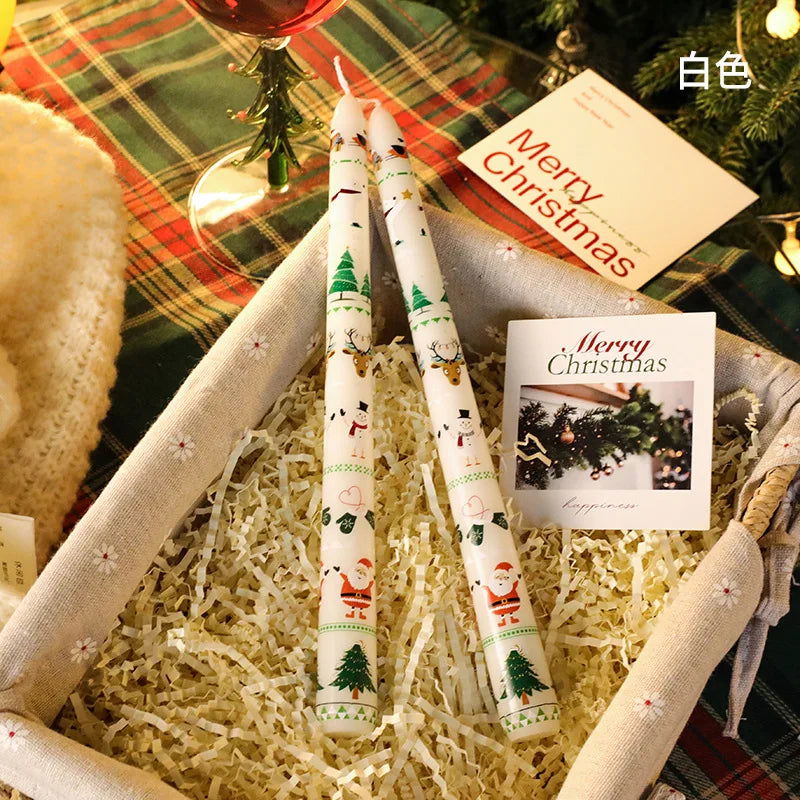Christmas 25CM Christmas Banquet Candle Ornament Candlelight Dinner Decoration Long Pole Wedding Smokeless Atmosphere Candle - candletown.net