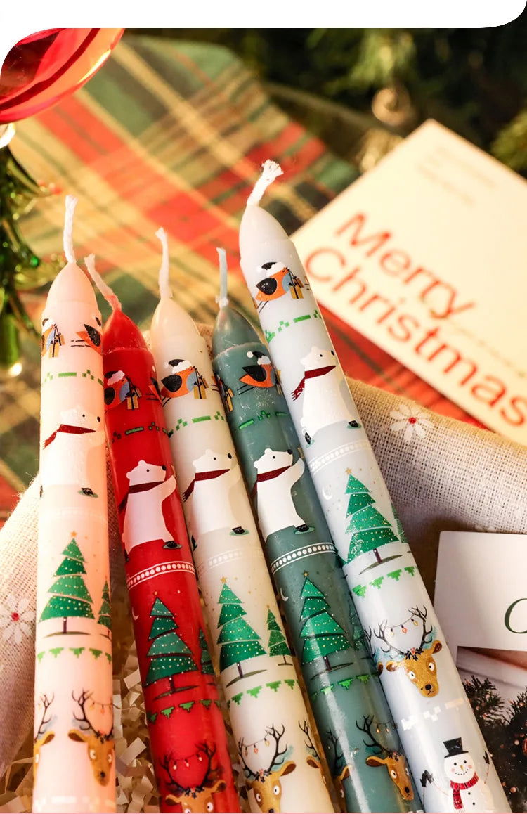 Christmas 25CM Christmas Banquet Candle Ornament Candlelight Dinner Decoration Long Pole Wedding Smokeless Atmosphere Candle - candletown.net