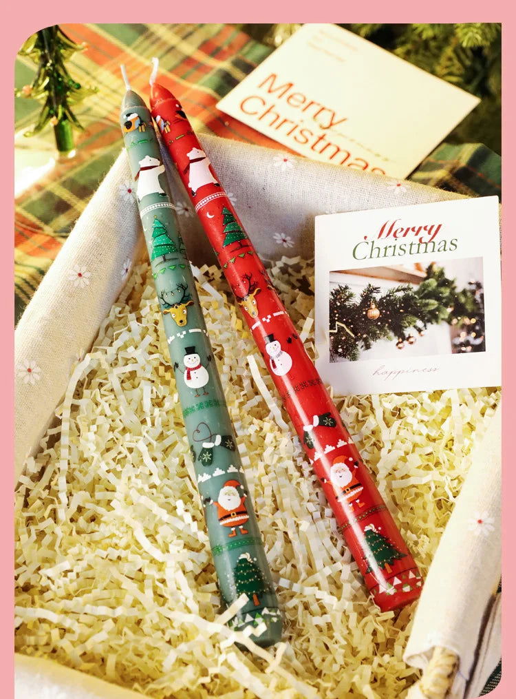 Christmas 25CM Christmas Banquet Candle Ornament Candlelight Dinner Decoration Long Pole Wedding Smokeless Atmosphere Candle - candletown.net