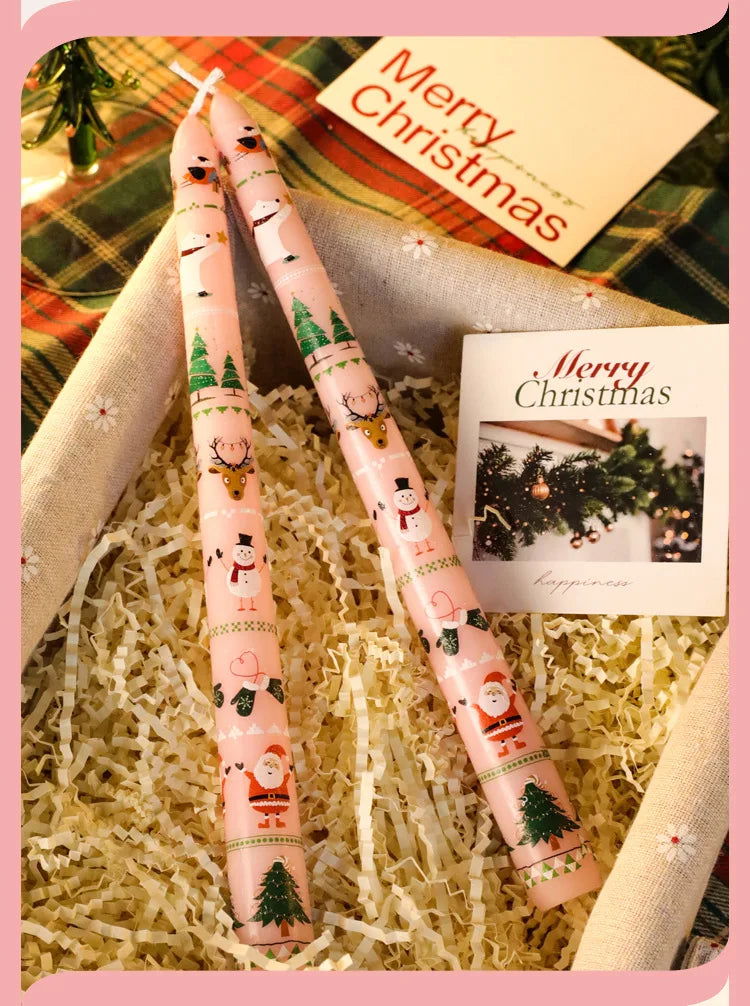 Christmas 25CM Christmas Banquet Candle Ornament Candlelight Dinner Decoration Long Pole Wedding Smokeless Atmosphere Candle - candletown.net